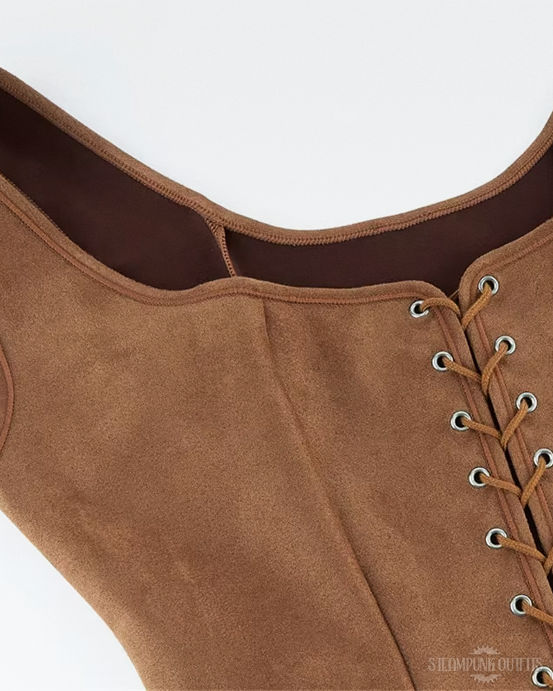 Steampunk Korsett Oberteil aus Wildleder