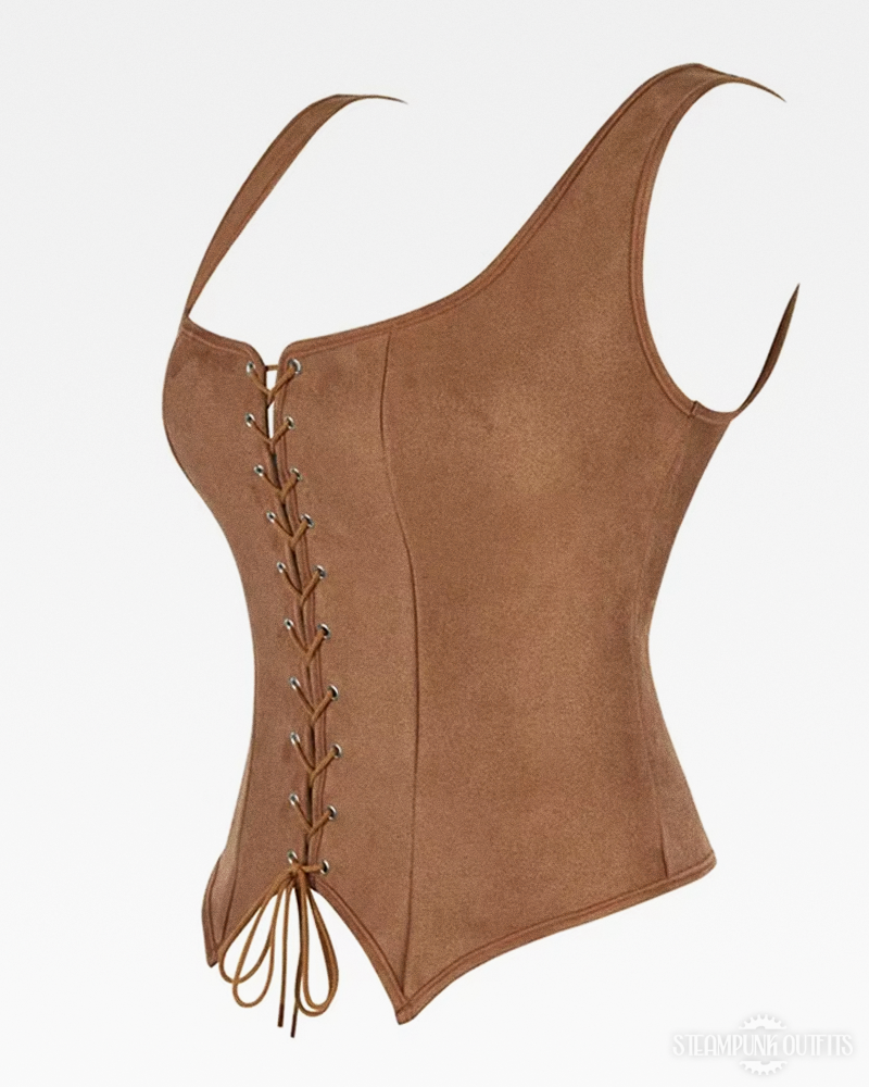 Steampunk Korsett Oberteil aus Wildleder
