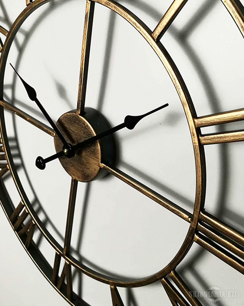 Steampunk Metall Uhr mit römischen Zahlen