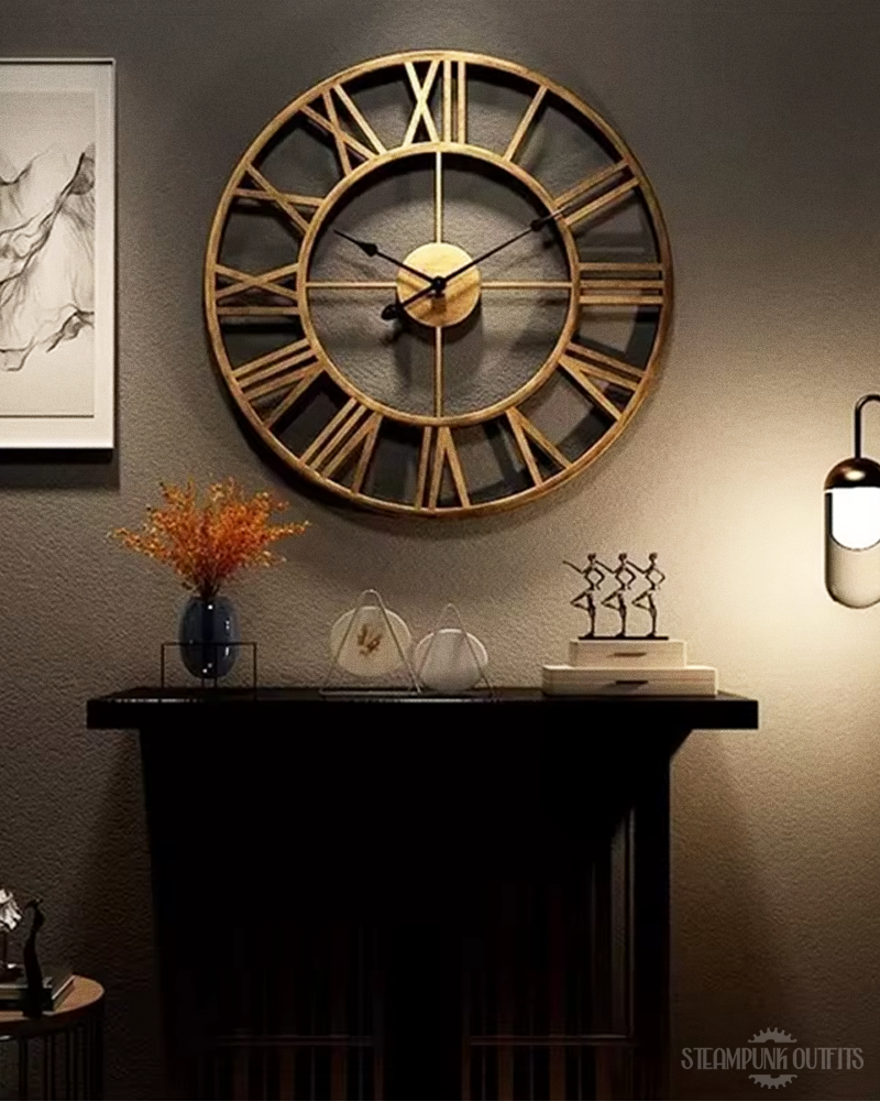 Steampunk Metall Uhr mit römischen Zahlen