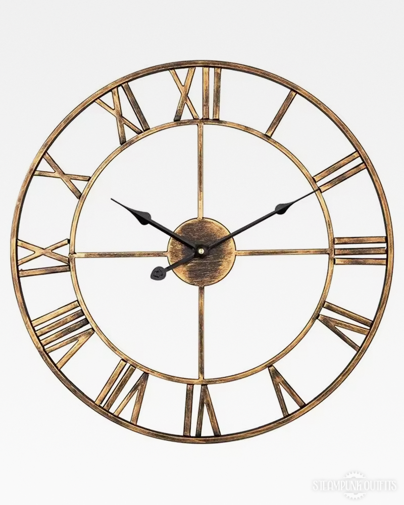 Steampunk Metall Uhr mit römischen Zahlen