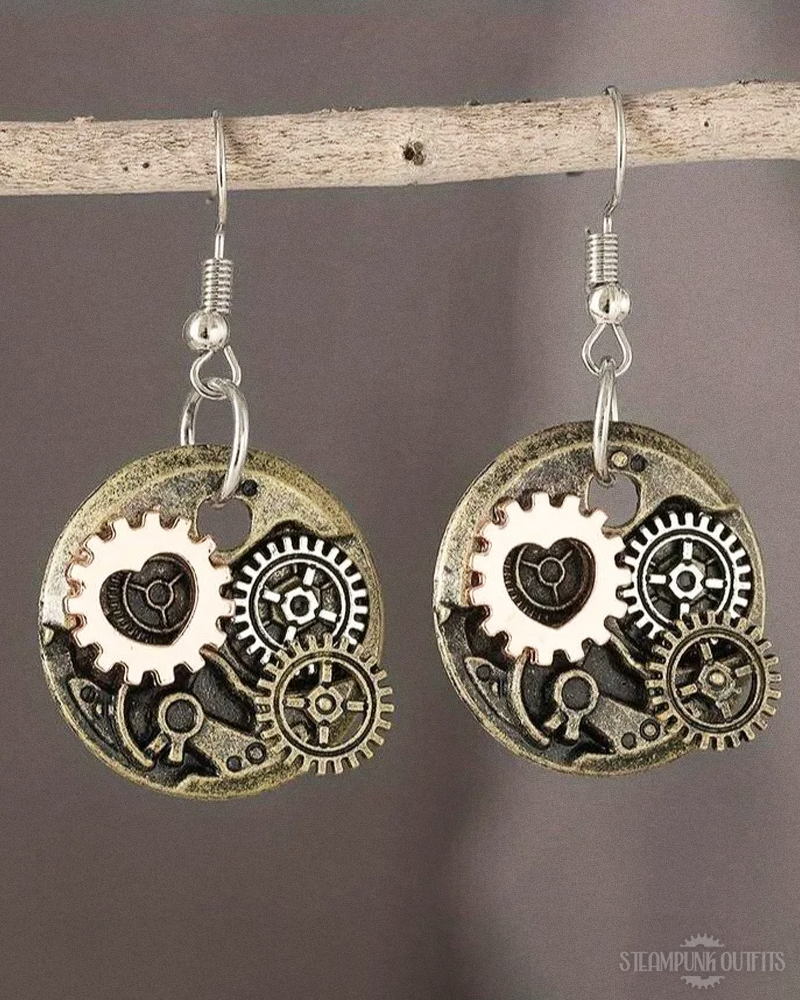 Steampunk Ohrringe mit Zahnrädern