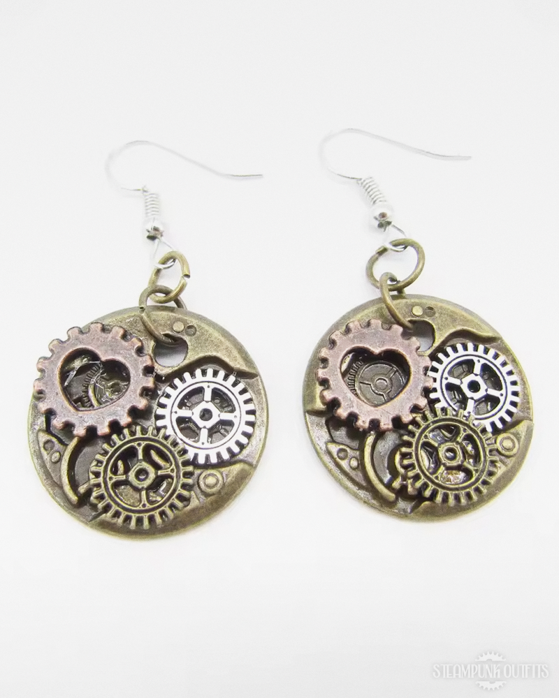 Steampunk Ohrringe mit Zahnrädern