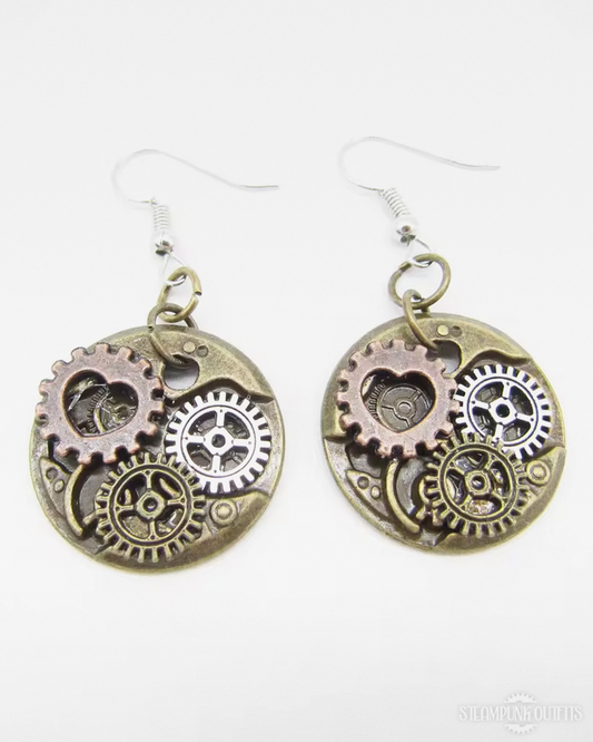 Steampunk Ohrringe mit Zahnrädern