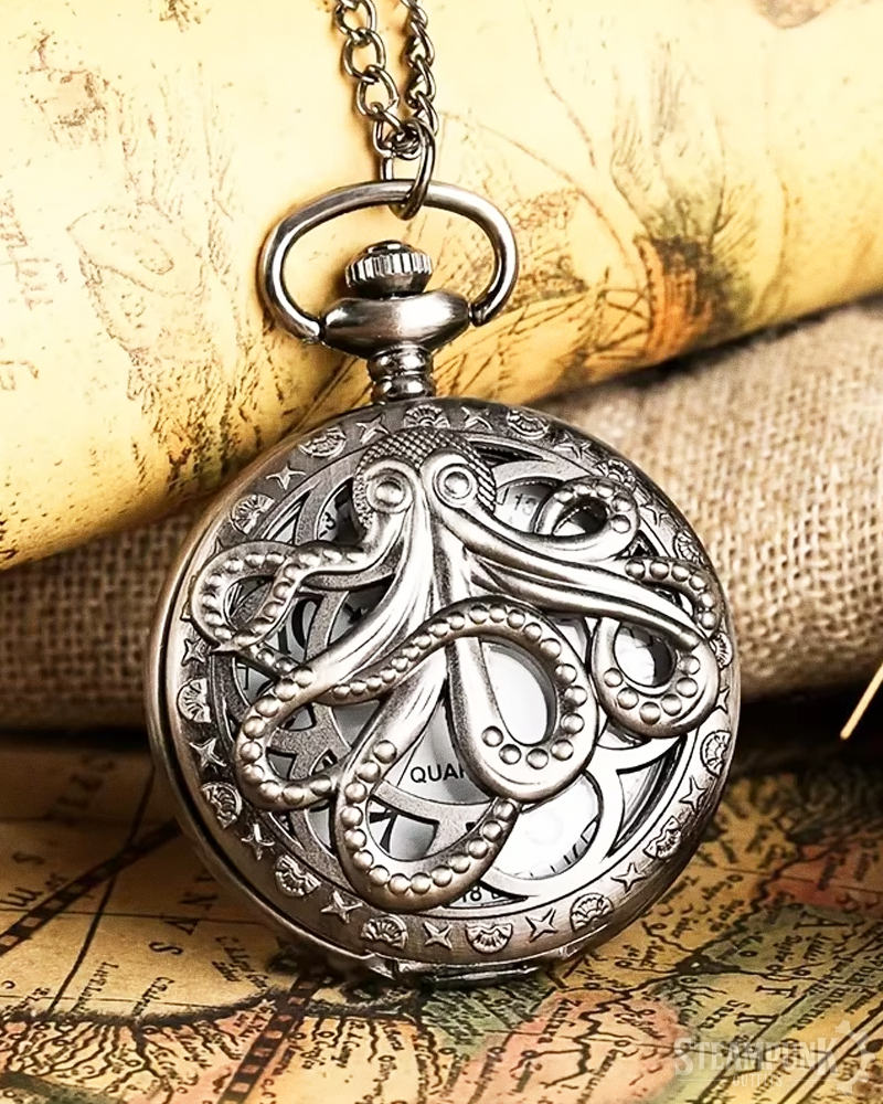 Steampunk Oktopus Taschenuhr