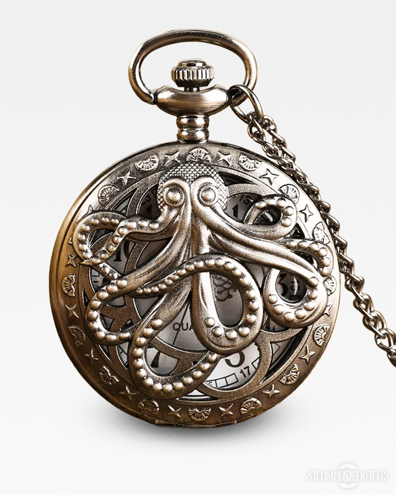 Steampunk Oktopus Taschenuhr