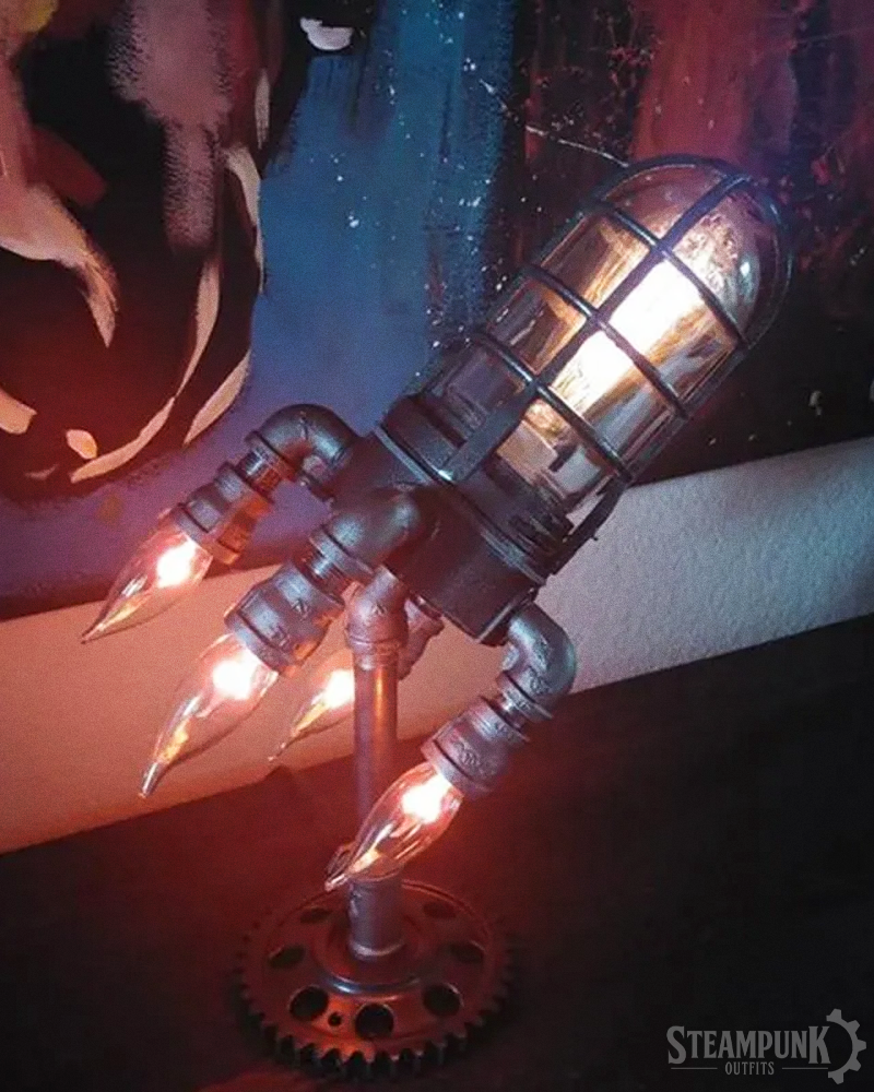 Steampunk Raketenlampe