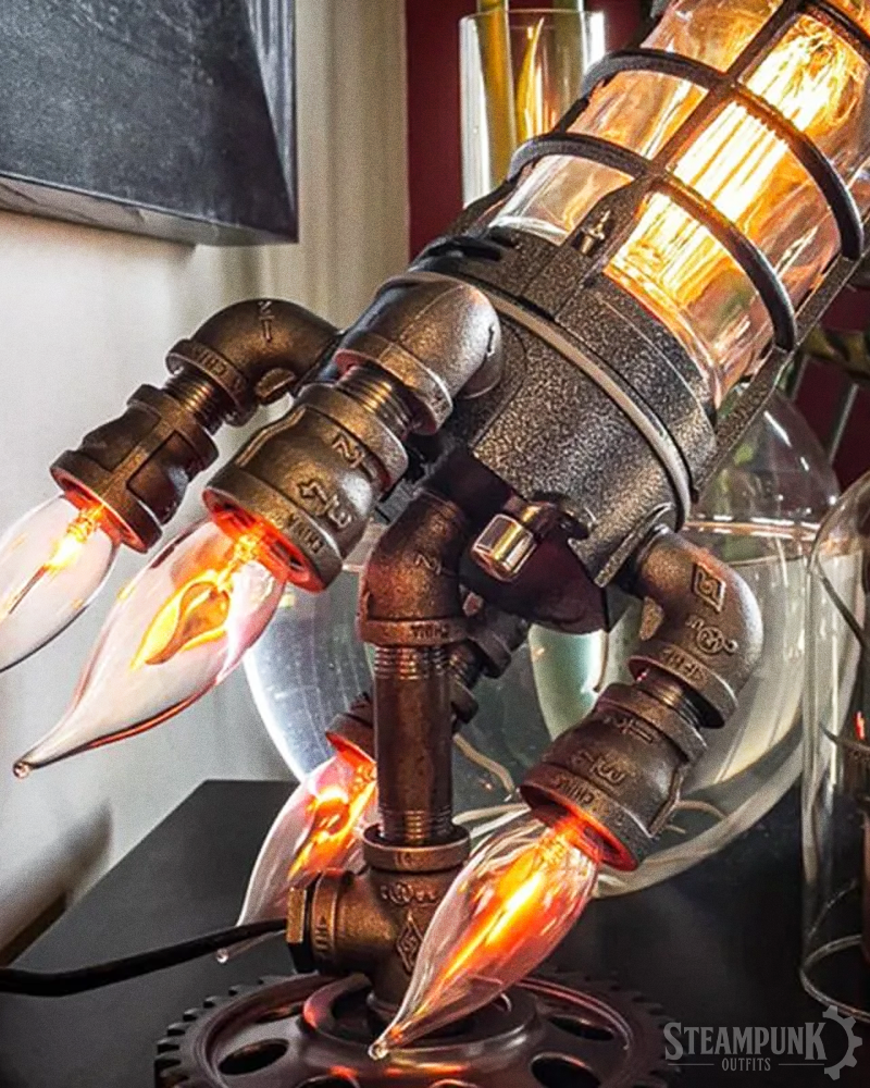Steampunk Raketenlampe