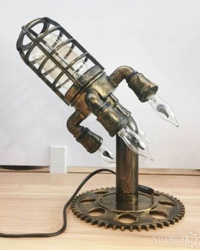 Steampunk Raketenlampe