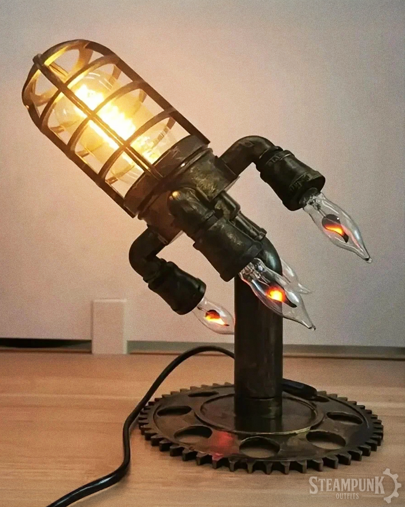 Steampunk Raketenlampe