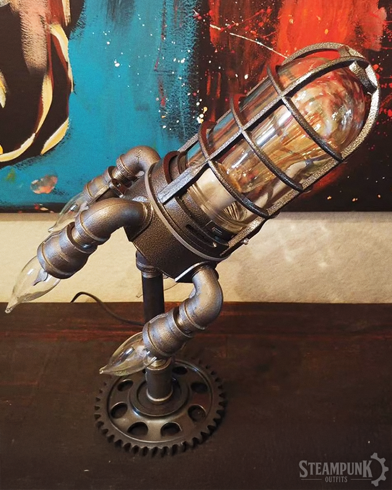 Steampunk Raketenlampe