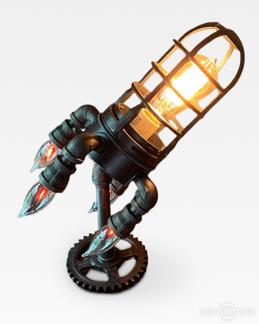 Steampunk Raketenlampe