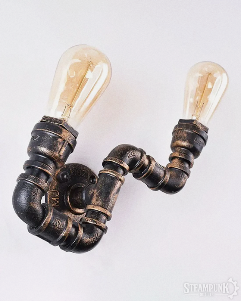 Steampunk Rohr Wandlampe