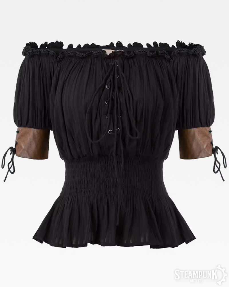 Steampunk Schulterfreie Bluse