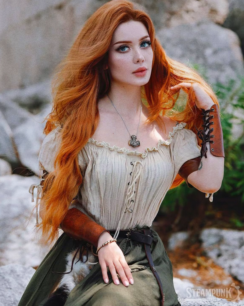 Steampunk Schulterfreie Bluse