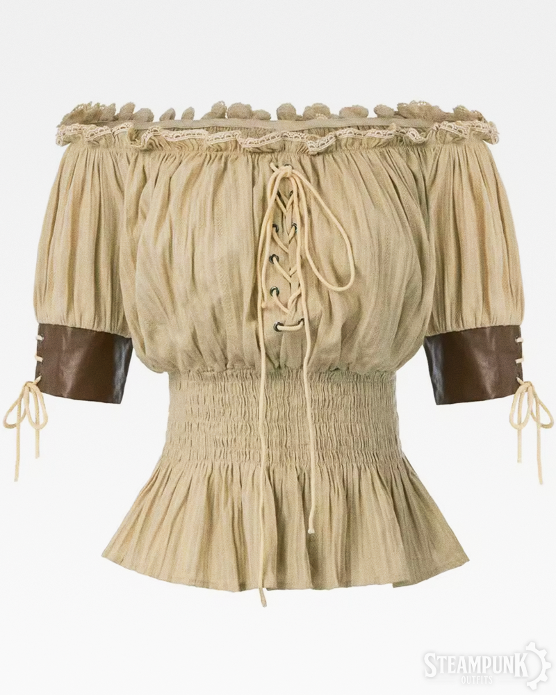 Steampunk Schulterfreie Bluse