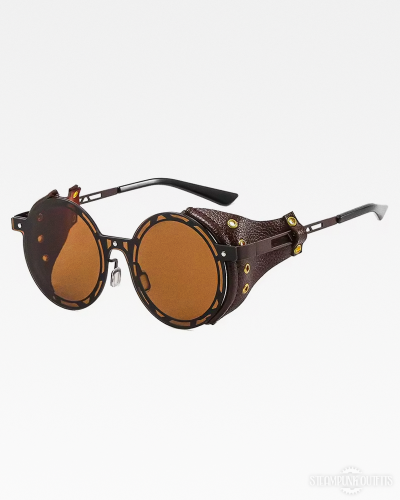Steampunk Sonnenbrille mit Leder Seitenschutz