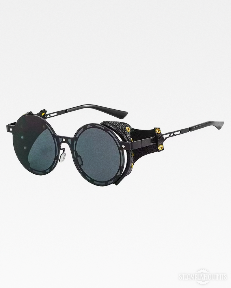 Steampunk Sonnenbrille mit Leder Seitenschutz
