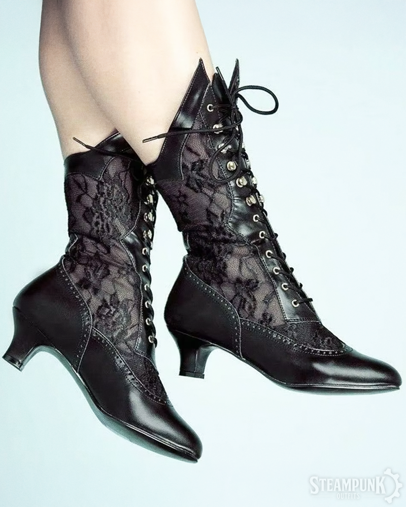 Steampunk Stiefel mit Spitze