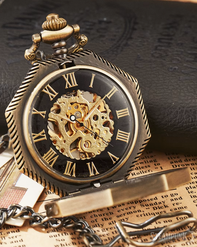 Steampunk Taschenuhr mit römischen Zahlen