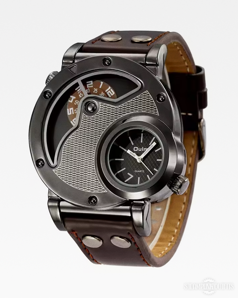 Steampunk Uhr mit zwei Zeitzonen