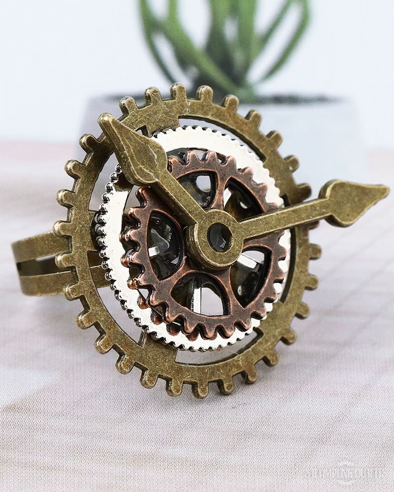 Steampunk Uhrenring