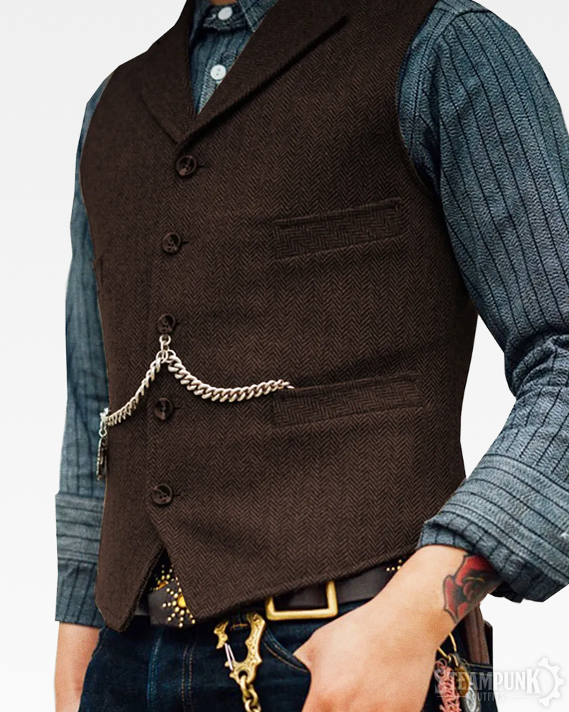 Steampunk Weste Braun