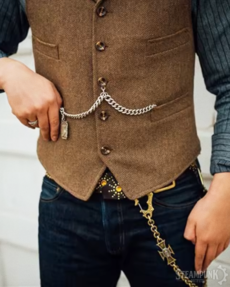Steampunk Weste Braun