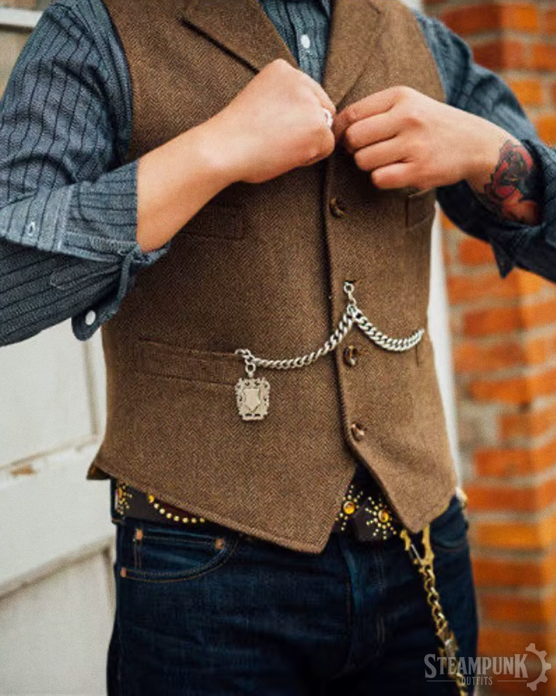 Steampunk Weste Braun