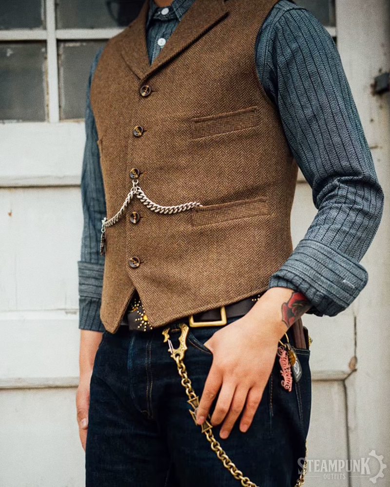 Steampunk Weste Braun