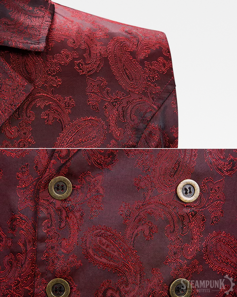 Steampunk Weste Rot