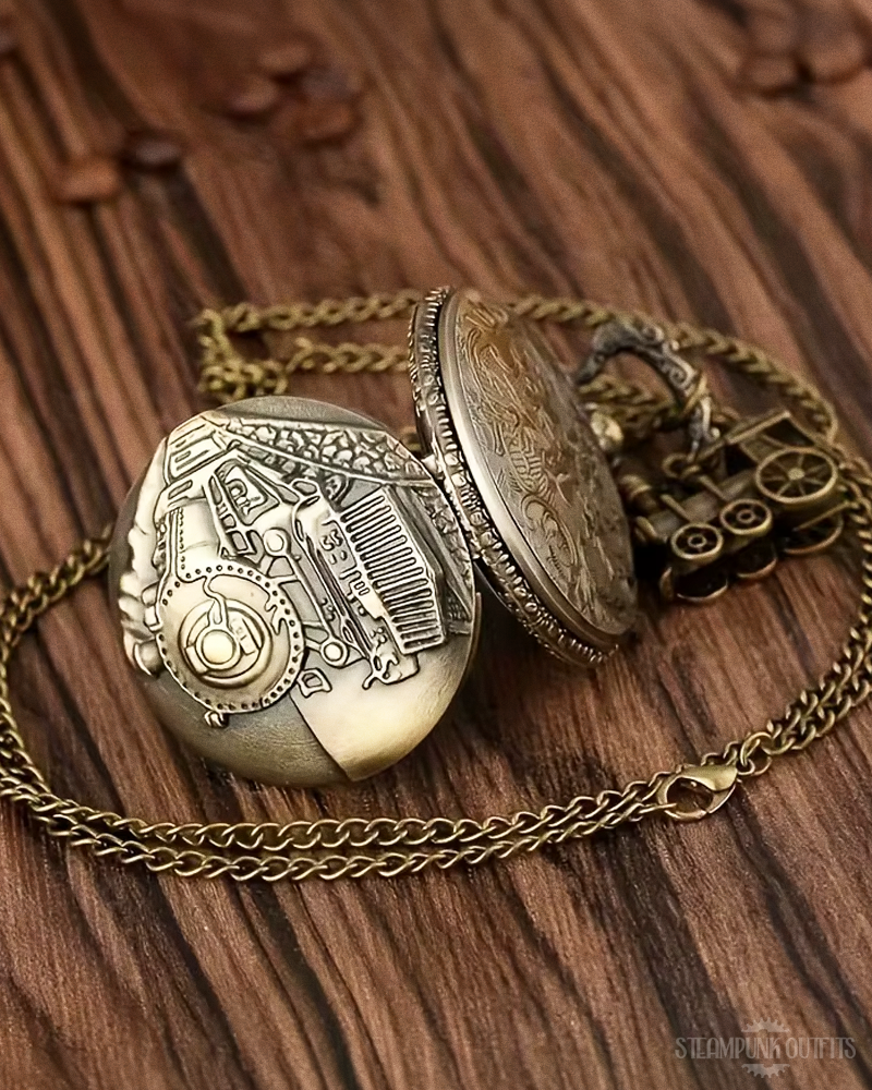 Steampunk Zug Taschenuhr