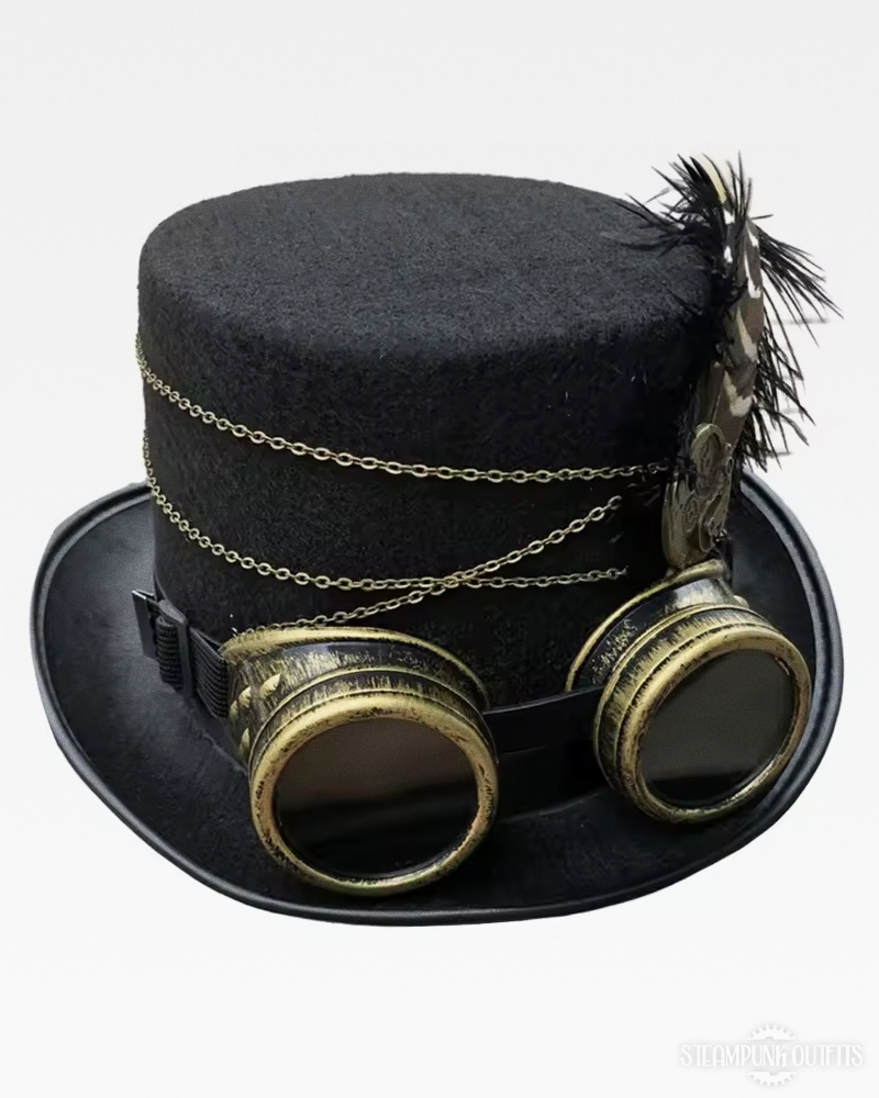 Steampunk Zylinder Schwarz