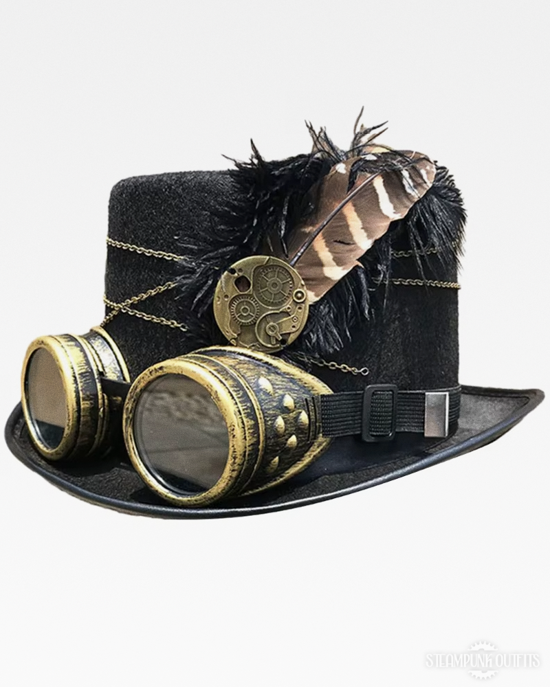 Steampunk Zylinder Schwarz