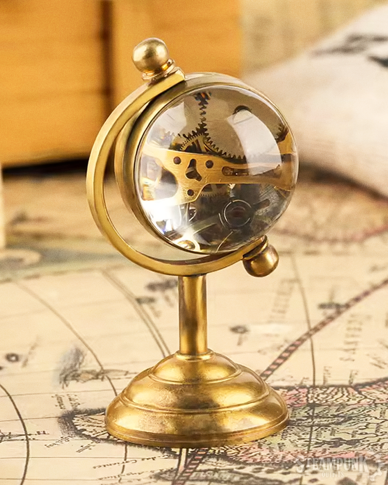 Vintage Steampunk Globus Uhr