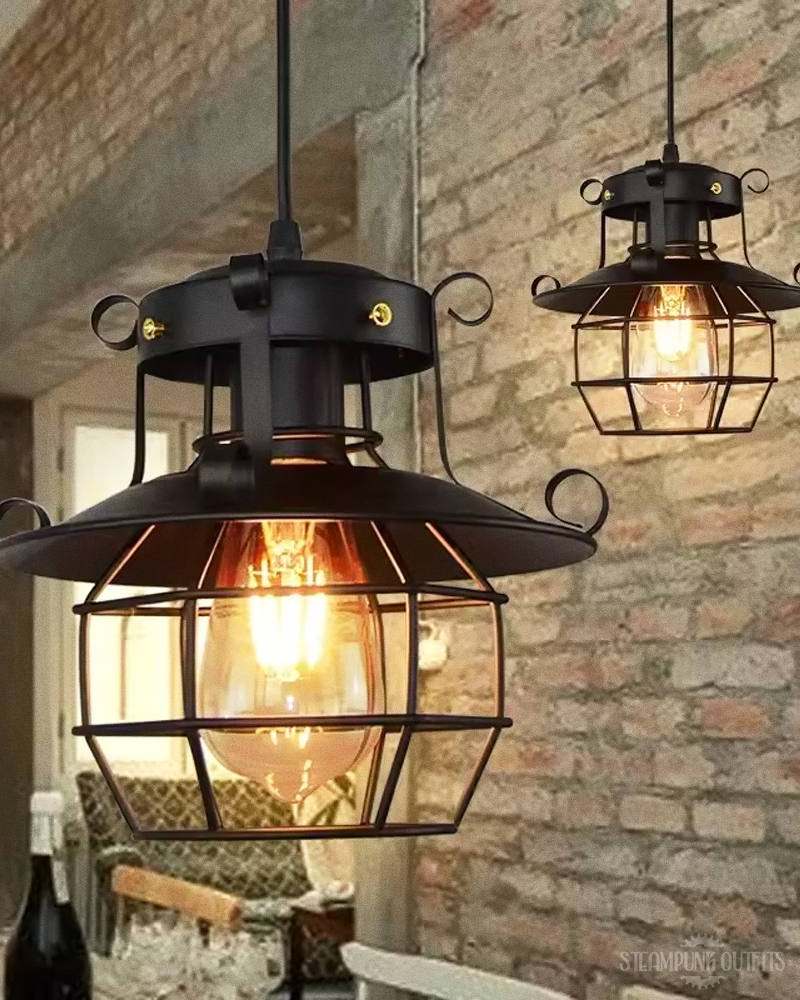 Vintage Steampunk Hängelampe Industrial